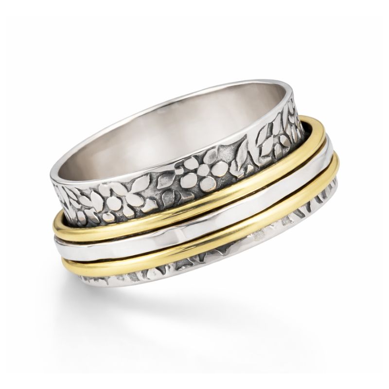 Floral Design Spinner RingXC
